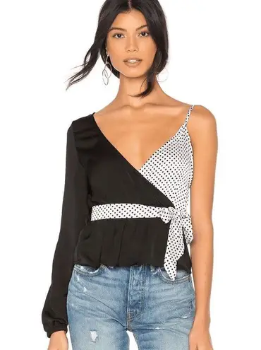 by the way. Superdown Hayley Two Tone Wrap Top Size S in Black and White