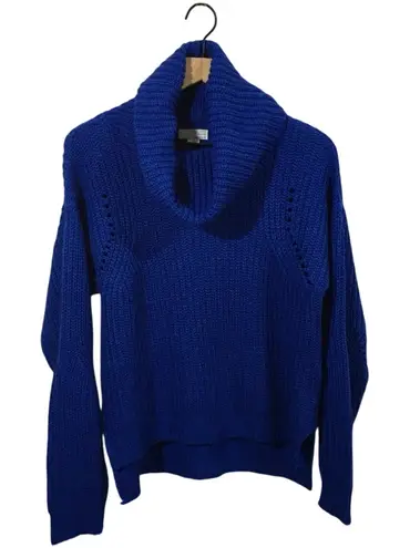 Ten Sixty Sherman Chunky Knit Cowl Neck Sweater - Blue - Medium - Image 1