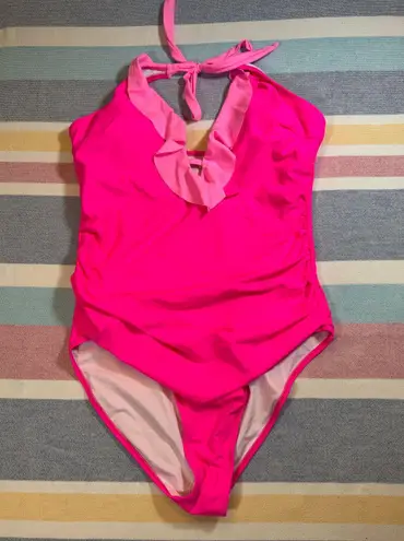 NWOT Hot Pink Ruffle One