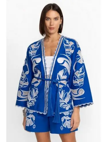 Johnny Was 💕 JADE💕 Jodie Easy Jacket + Jenah Short Set ~ Blue Small S NWT