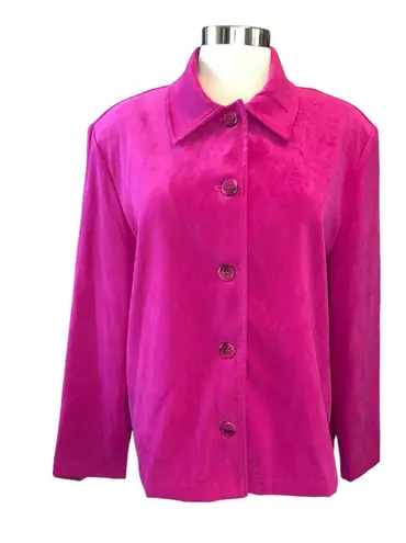 Briggs button down blouse petite long sleeve large buttons VTG 80s/90s Sz LG PET Pink