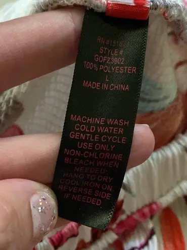 Hot Kiss tropical floral tie wide leg beach boho pants, size large