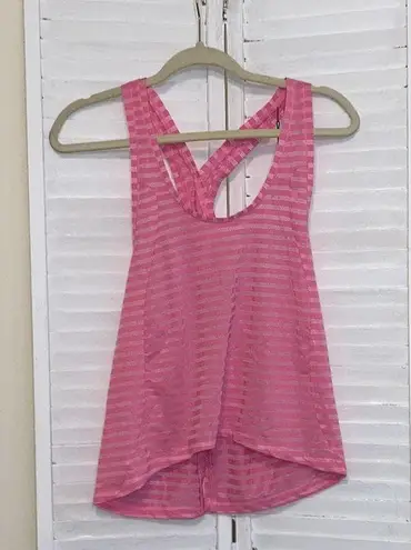 Zyia NWT  Active Pink Nimbus split back tank top Athletic workout size Small