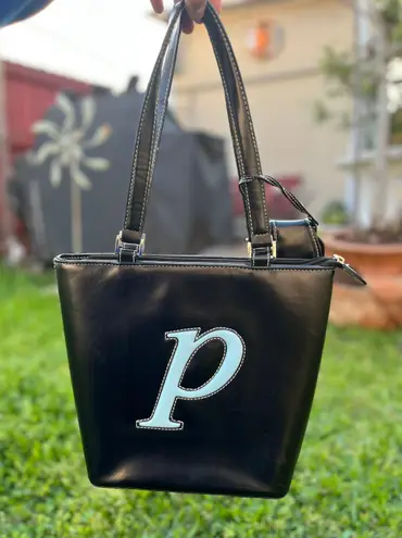 Letter p fashion Shoulder Bag Black