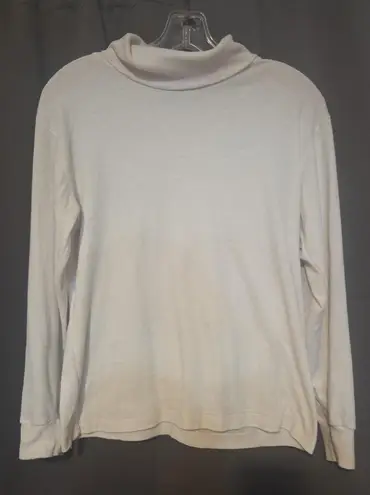 Steppingstone White Turtleneck Shirt, Women's Small Top, Long Sleeve, Vtg USA