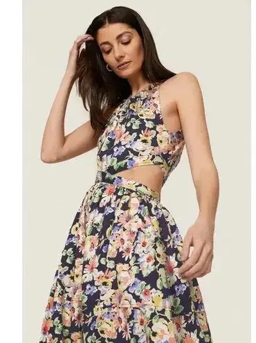 Something Navy Floral Cutout Sleeveless A-Line Midi Dress Size Small