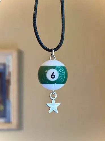 Handmade ball number 6 & star grunge funky style necklace🎲⭐️