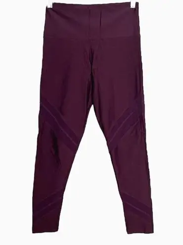 Onzie  Flow Pants Womens Medium Large Sporty Legging Burgundy Mesh Inserts Crop