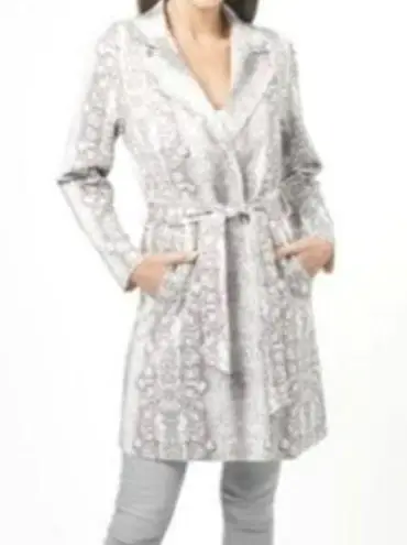 Love Token  Kobe Snake Print Tie Waist Jacket Grey White Size XS NWT