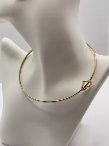 Dainty Italian Gold Plated Round Omega Necklace 15" 2mm B3