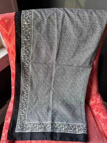 Stylish Black and White silk scarf