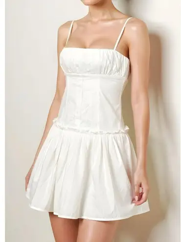 Majorelle Carly Cotton Poplin Mini Dress, White, XS