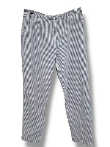 Tommy Hilfiger pants women's 14 ankle seersucker blue white stripe nautical