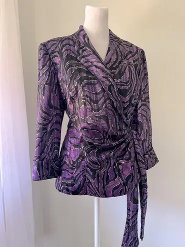Alex Evenings Vintage ‘90s Purple Belted Jacket