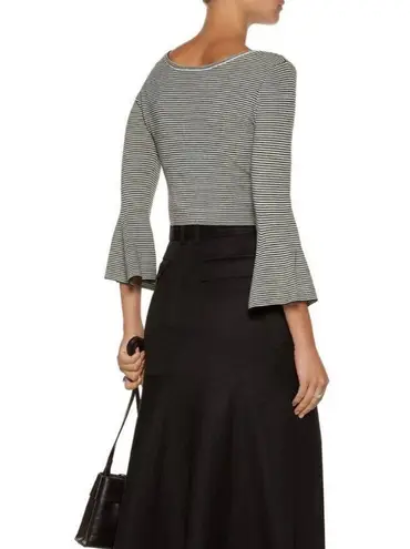 A.L.C. Shiloh Striped Crop Wool Blend Blouse