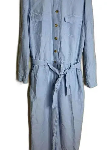 Soft Surroundings ladies Kerry jumpsuit linin blend button up cute soft size 10