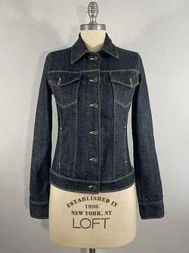 Salt Works Womens S Button Up Fitted Stanton Denim Jacket Long Sleeve Rinse Wash Blue