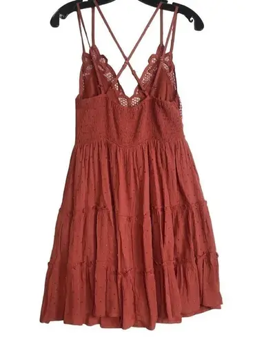 Brand New In Bohemian Burnt Orange Skater Dress Size S