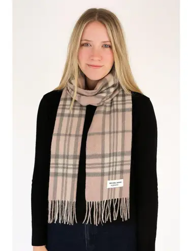 Edinburgh 100% Lamb’s Wool Scotland Pink/Gray Plaid Fringe Scarf See Pics Pink