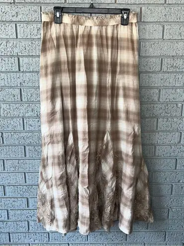 Johnny Was Tulla plaid maxi skirt Medium Prairie