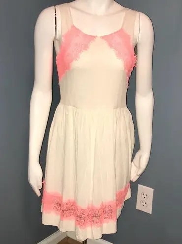 Free People  Alabaster Georgia Lace Neon Dress 4