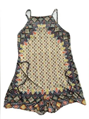 Tigerlily Boho Batik Renaissance Gypsy Beach Ditsy Spaghetti Strap Romper Large