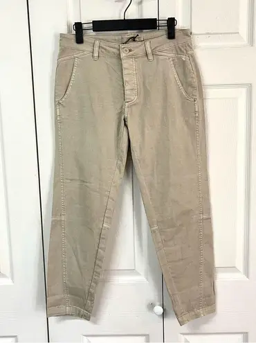 prAna Prebble Gray Tan Janessa Organic Essential Crop Fit Outdoor Pants Size 4