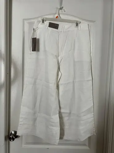 Soft Surroundings Nabi White Cropped Linen Pants NWT Size 12.  2608