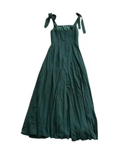 JJ's House NEW Maxi Dress Floor-Length Hunter Green Chiffon Bows Bridesmaid Sz 2