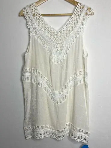 Cupshe NWT  Crochet Tunic Beach Coverup (white) - one size