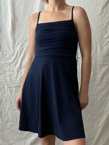 Susana Monaco NWT Revolve X Dark Blue Pleated Cowl Neck Flare Tank Dress - Small