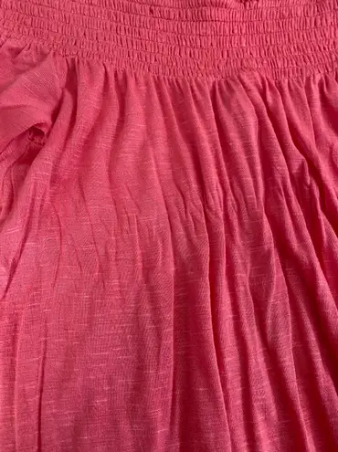 Coral Flowy Off The Shoulder Top Pink