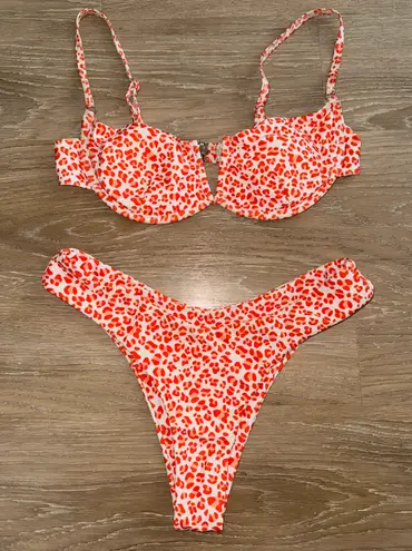 SheIn Orange Cheetah Bikini Set