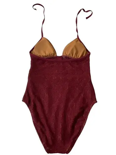 Mossimo Maroon One Piece Swimsuit Women Size S NWT | 6