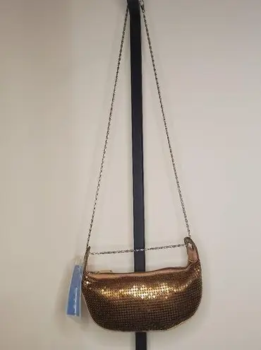 Flashmode Brown Tan Mesh Shoulder Bag Metallic Bag
