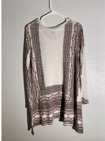 Chelsea & Theodore Boho Print Knit Top Size M Brown Size M
