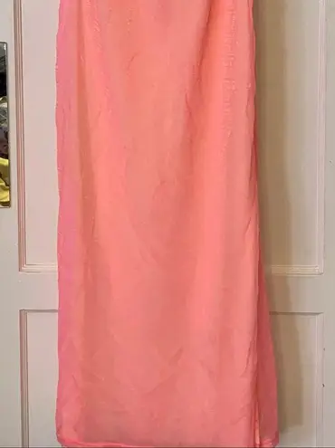 9/10 Scene Hot pink Gold shimmer maxi dress