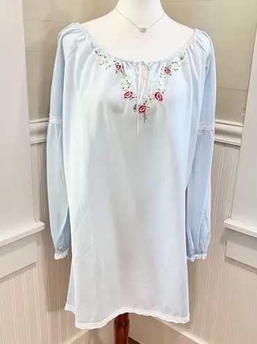 Whimsical Garden Party Tunic | Boho Floral Embroidery | Size M/L