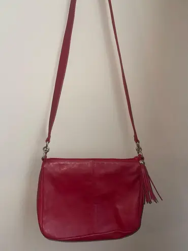 Ganson red faux leather bag purse EUC cute!