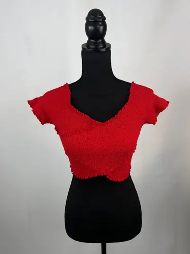 Ambiance Apparel Red Crop Top