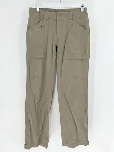 REI Hiking Pants khaki Cordura Nylon UPF Ankle Zip Drawstring Gorpcore size 6 - Image 1