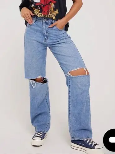 ABRAND A Slouch Jean Baggy 90’s Denim light wash jeans loose fit wide leg Blue Size 25