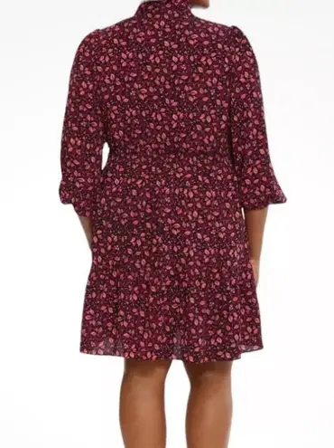 London Times Smocked Tiered Peasant Babydoll Dress Floral size 16 NWT