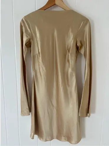 Cult Gaia Milla Dress in Champagne Rhinestone Tie Size 4 NWT