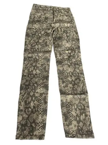 ZARA  Snake Skin Design High Rise Skinny Jeans Taupe Size 2