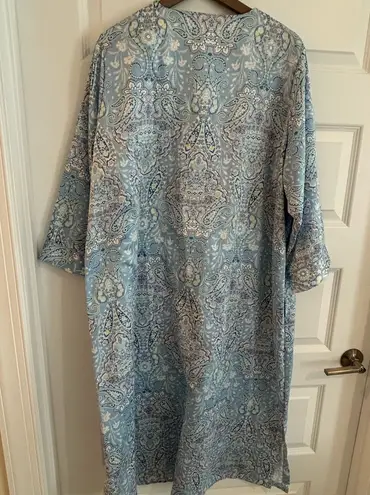 Miss Elaine Paisley Robe Blue Size 1X