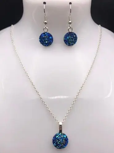 Handmade Resin Glitter Rhinestone Jewelry Set