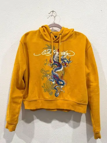 Ed Hardy Dragon Tattoo Pullover Gold Hoodie Junior Women Sz XL
Signature Logo