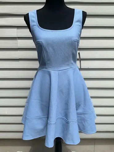 Lulus Baby Blue Home Before Daylight Periwinkle Dress; size Medium