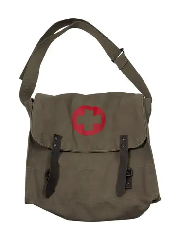 Roth Co Combat Tested Green Canvas Adjustable Strap Messenger Bag Military Medic